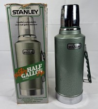 Vintage Aladdin Stanley Big Half Gallon Thermos A945DH Green Steel W/Box USA