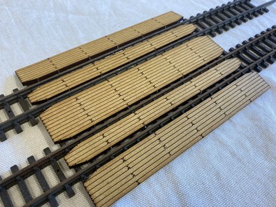 2x zweigleisige Bahnübergänge Sets 2mm MDF OO / 1:76 Spur Eisenbahn Zug Landschaft