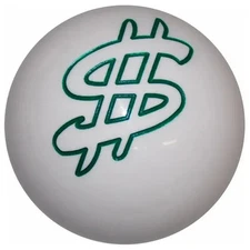 BRKN-E-DLR-WHT Dollar Sign White Brake Knob Twisted Shifterz
