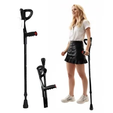 Forearm Crutch for Adults, Folding Arm Crutch, Aluminum, 10-Level Adjustable ...