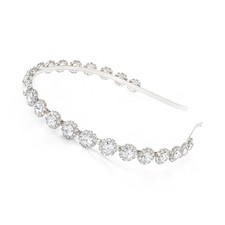 Bridal Headpiece Wedding Headband Crystal Hair Accessories Silver 5.5 Inch