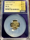2025 Malta Golden Eagle €10 1/10 oz Gold NGC MS70 .999 Fine Gold Coin