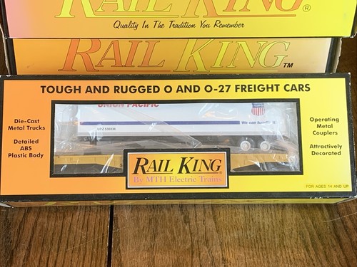MTH Rail King O 30-76335 Union Pacific vagón plano con remolque #54729 | Zustand: Used