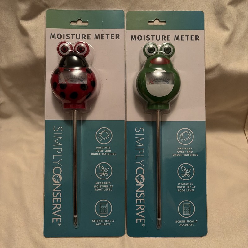 2 Pack Soil Moisture Meter House Plants Simply Conserve Frog Lady Bug Brand New
