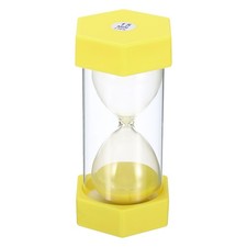 15 Min Sand Timer,Hexagon with Plastic Cover,Count Down Sand Clock Glass Yellow