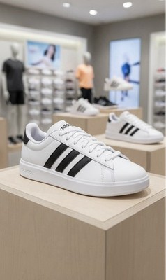 Adidas Grand Court 2.0 Men's Shoes White Black Sneakers GW9195 Tennis Casual