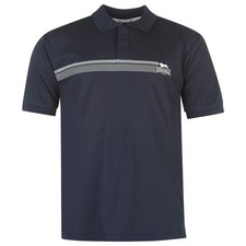 MENS LONSDALE NAVY BLUE 2 STRIPE SHORT SLEEVED CASUAL POLO SHIRT-VARIOUS SIZES