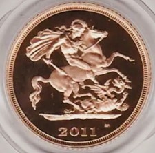 ONE x 22k gold half sovereign quality Proof coin from 2006 to 2011