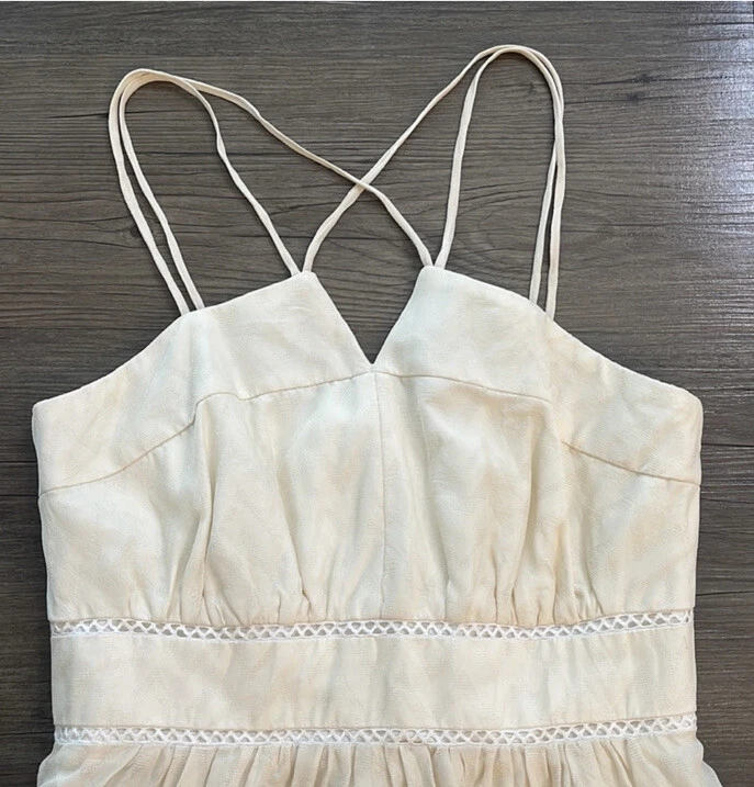 OFF WHITE Abito da babydoll bianco sporco in seta taglia 0