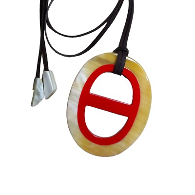 OrangeRed Buffalo Horn Pendant Jasmino Unique Jewelry