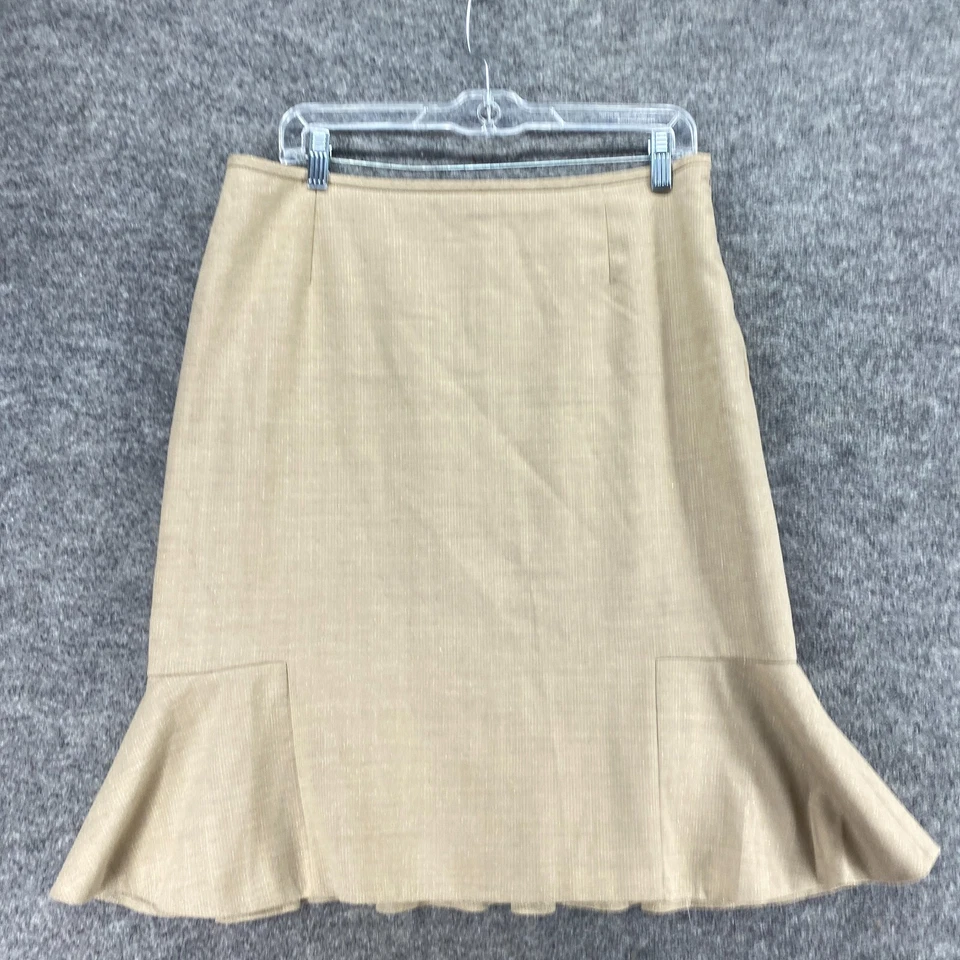 Falda mujer Antonio Melani 10 beige línea A midi forrada de lana cremallera tiro medio Foto 4 de 4