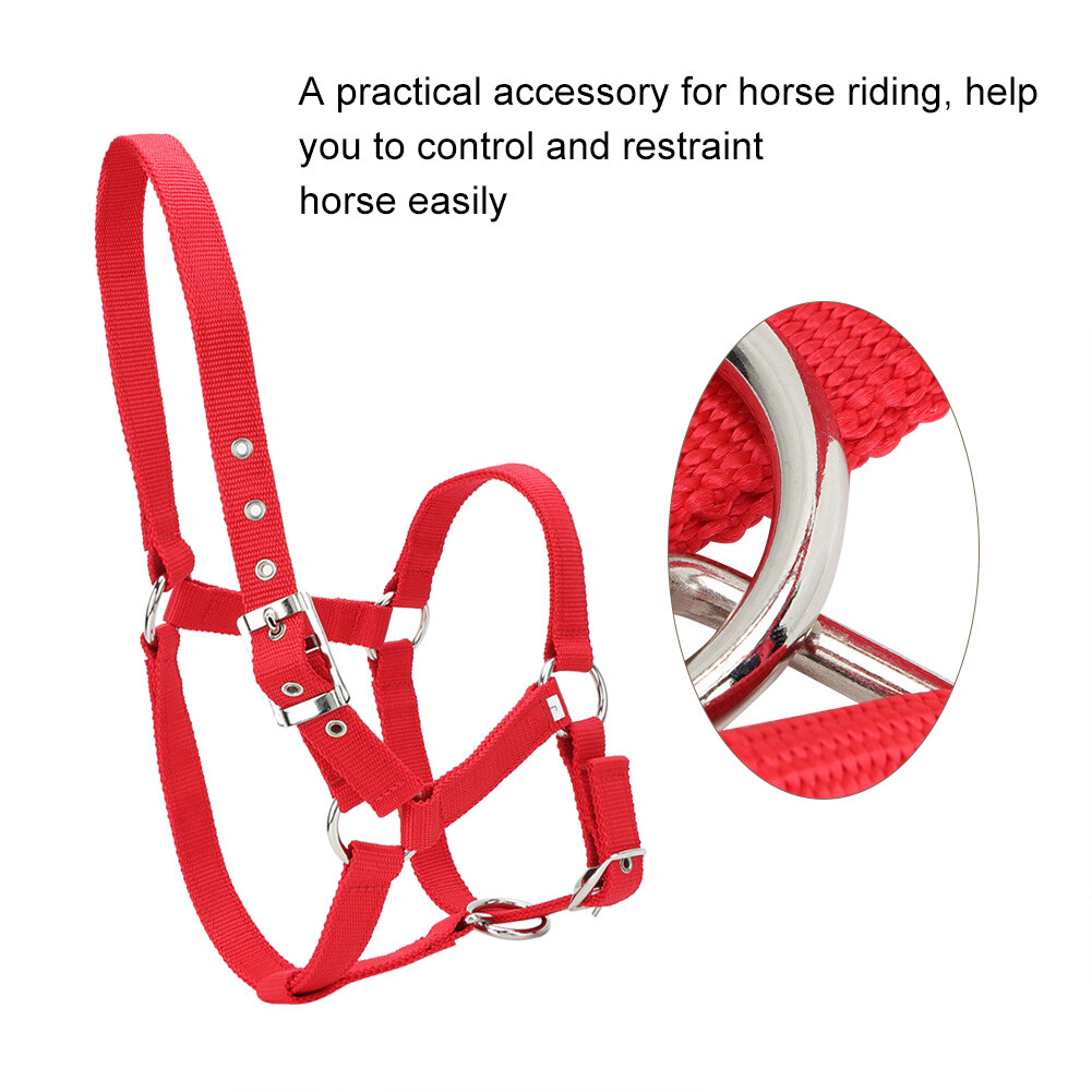 6mm Thickness Horse Bridle Adjustable High Density Red Horse Riding