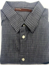 Perry Ellis Gray Dress Shirt Mens 2XL Button Down Long Sleeve Collar Cotton