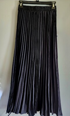 Falda Larga plizada Elegante, Casual para Mujer falda color negro Zise S/4