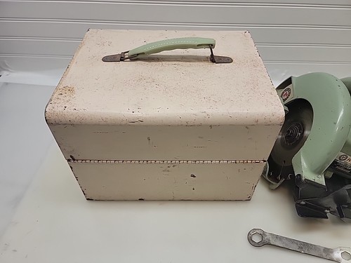 Vintage Carpentry ROCKWELL 75 Type 5 Circular Saw 7 1/4" With Metal Case- Works - Picture 12 of 15