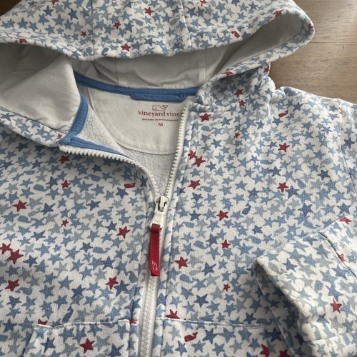 Girls Vineyard Vines Hoodie Swater size M (10-12) White With Stars - Picture 2 of 2