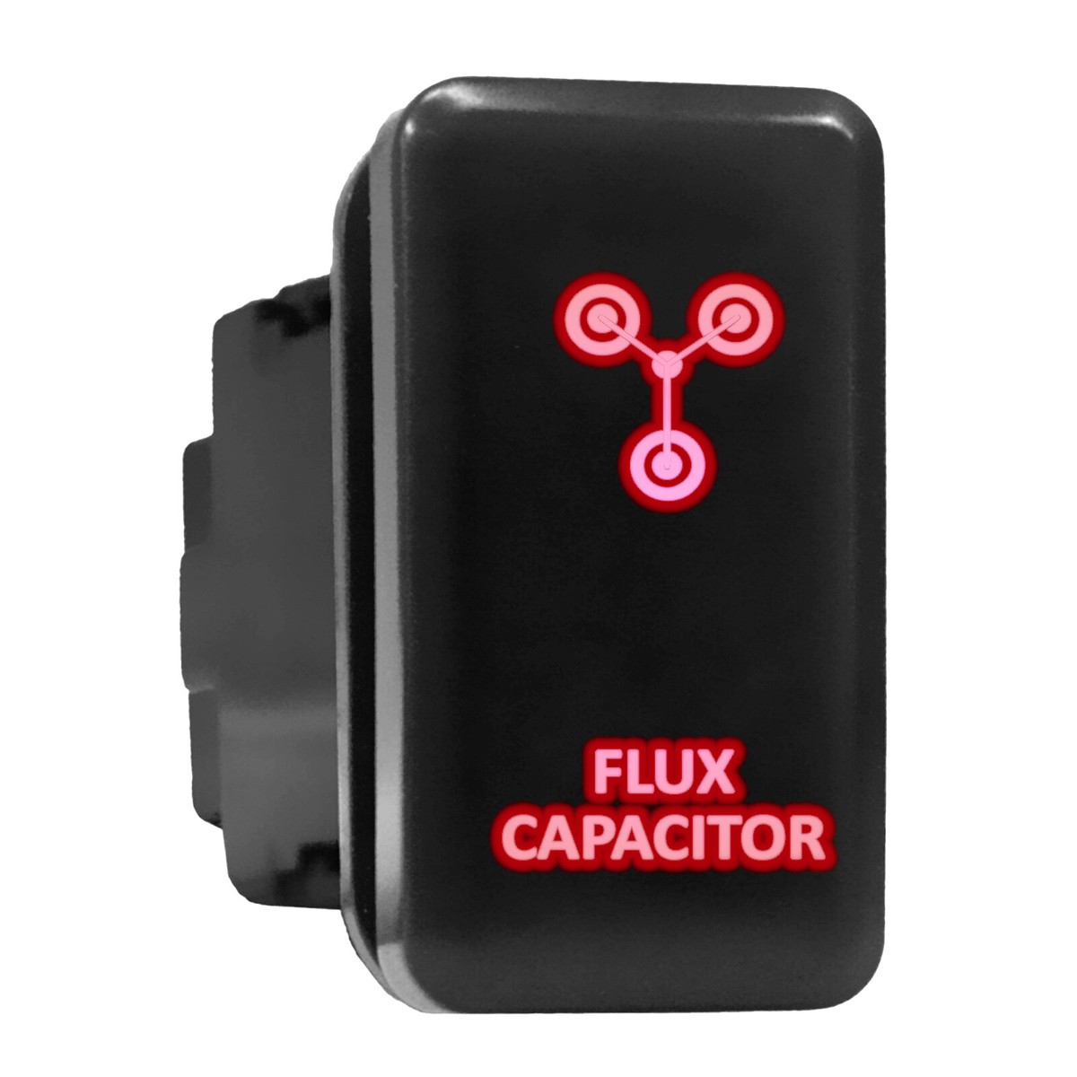 FLUX CAPACITOR - Red Backlit Push In Switch 1.54