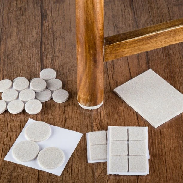 333 Felt Furniture Pads Chair Leg Protectors Hardwood Wooden Floors Feet Oatmeal - Image 4 of 4