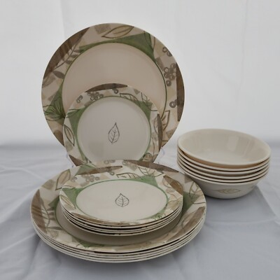 Corelle Impressions Textured Leaves Dinnerware 18-Pc Set