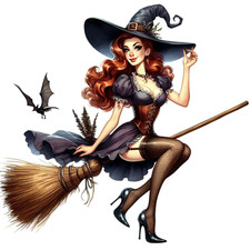 XXL 18X18 Autoaufkleber Halloween Hexe Wetterfester Vinyl Sticker
