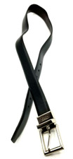 CHAPS Reversible Belt Black & Brown Boys M 26-28 Sim Leather Silver-tone Buckle