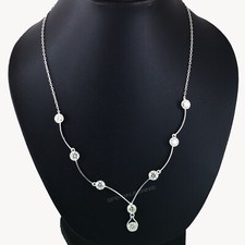 RARE 6.25 Ct White Diamond Chain Necklace  FREE 1ct Diamond Studs