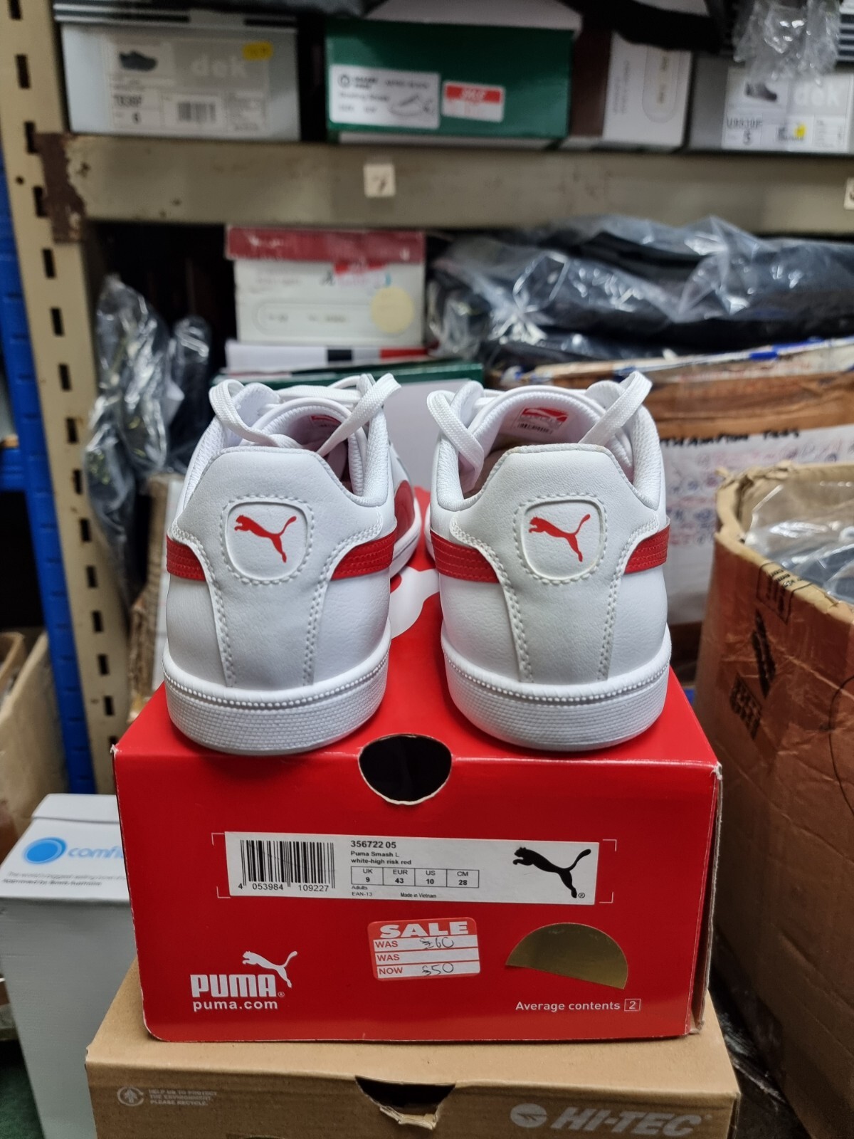Puma Smash L White/Red - Size 9UK image 3