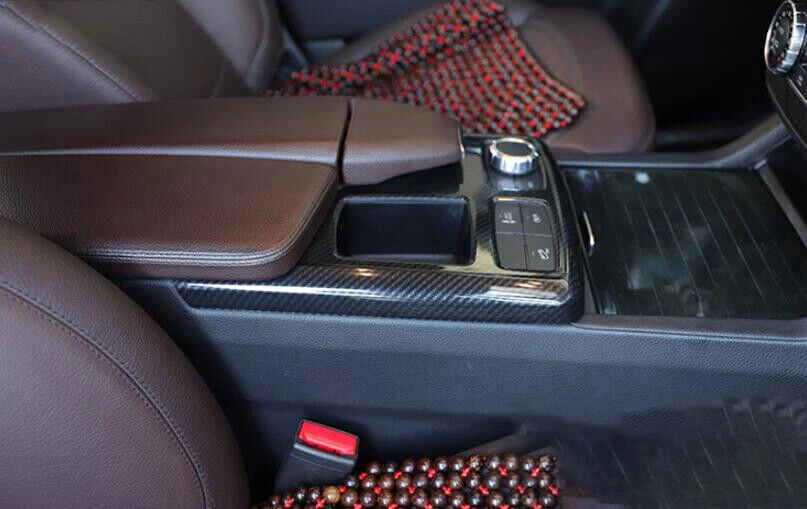 Cubierta de tira ABS de fibra de carbono para cambio de marchas de consola central para Benz GL ML 2012-2015 Foto 4 de 4