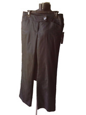 Willi Smith Women Black Fly Front Side Pockets Dress Pants Size 8 New