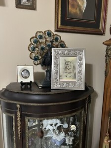 Louis Wain- Sophisticated Gentleman Cat - Vintage Repousse Frame
