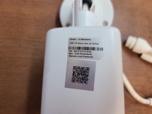 LAVIEW LV-PB3040WC 4MP 4MM BULLET SURVEILLANCE IP PoE CAMERA AS-IS NOT WORKING!! - Picture 2 of 4