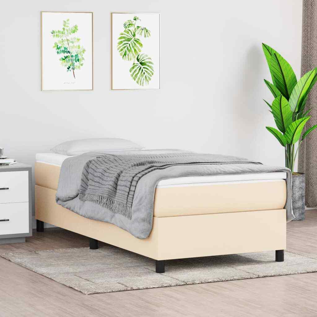 vidaXL Giroletto a Molle Crema 80x200 cm in Tessuto
