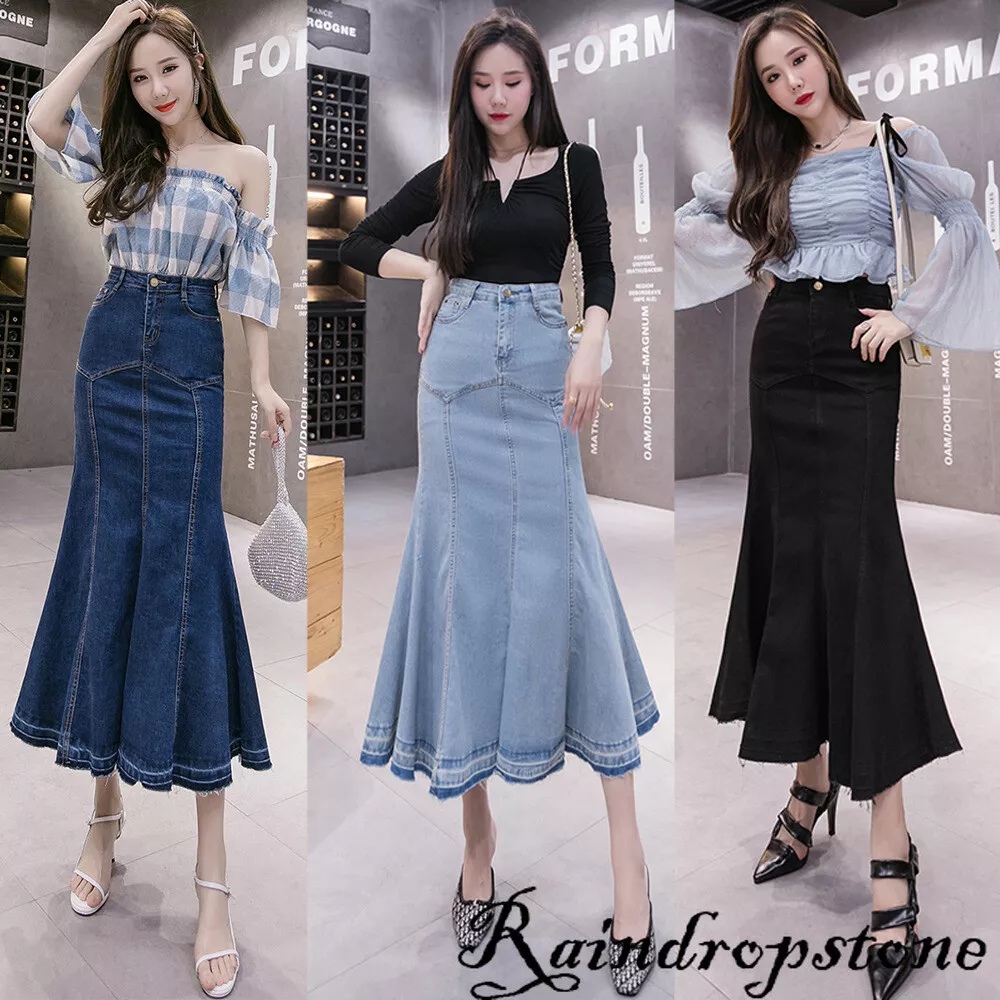 Shop Spring 2023's Favorite Fashion Trend, AKA the Denim Maxi Skirt