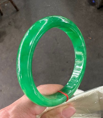 Echt Natur Grade AAA Smaragd Grün Burmesische Jade Jadeit Armband Armreif 55mm - Bild 6 von 8