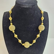 Harbor Gold Tone Sphere Balls Beads Necklace Adjustable