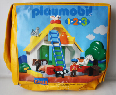 RARE 1999 PLAYMOBIL BARN FARM ANIMALS PLAYSET 6804 NEW SEALED DAMAGED  BOX