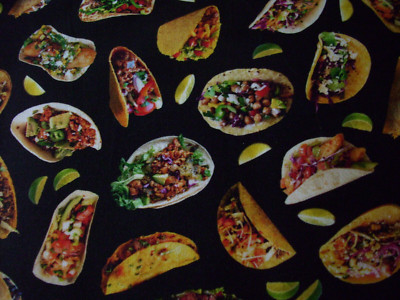 45'' 100% novelty fabric ''tacos'' by Elizabeth's Studio