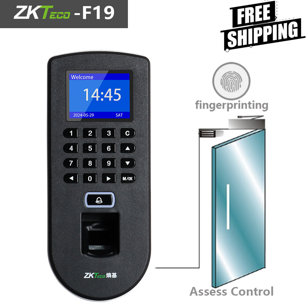 ZKTeco F19 Biometric Time Clock with WiFi Card Access and Fingerprint Reader