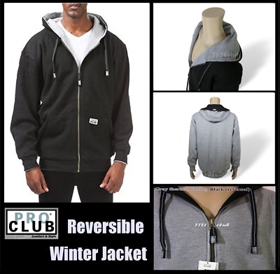 PRO CLUB ジップアップジャケット Sサイズ PRO CLUB HOODIE ZIP UP PULLOVER MENS THERMAL FLEECE JACKET