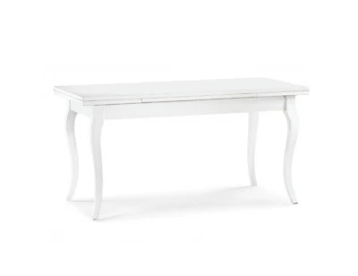 TAVOLO RETTANGOLARE ALLUNGABILE BIANCO OPACO 2 ALLUNGHE ARTE POVERA CLASSICO