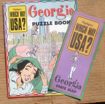 Highlights Georgia GA Which Way USA Puzzle Book With Map NOS
