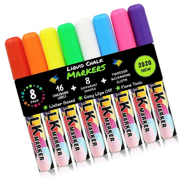 Liquid Chalk Markers Premium Erasable Chalkboard Neon Pens For Decor 