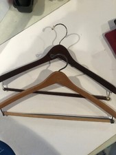 LOT of 2 Wooden Pants Jacket Suit Hangers Incl Nagel JS