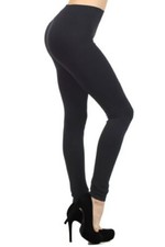 Women's Cotton Soft Solid Color Stretch Leggings One Size 0 to 10 Black