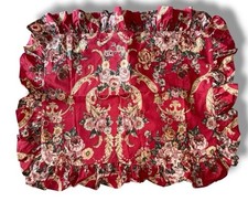 Vintage Ralph Lauren Danielle Marseilles Standard Sham Red Floral Ruffled