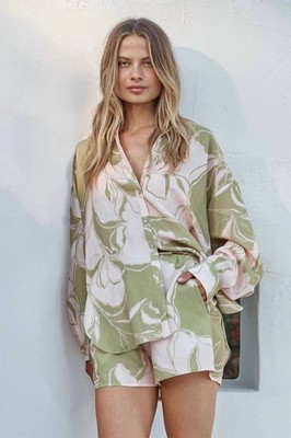 Misa Los Angeles Ani Shirt Olive Flora