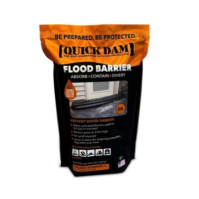 Quick Dam QD65-1 Black Flood Barrier for Flooding and Excess Water