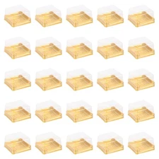 150 Pack Single Clear Plastic Mooncake Box with Transparent Lids, Square Moon...