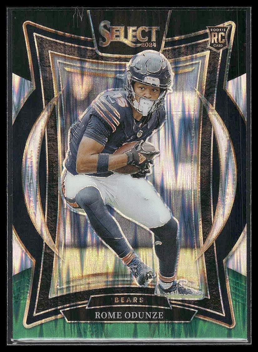2024 Panini Select #3 Rome Odunze Black & Green Prizm Shock Concourse