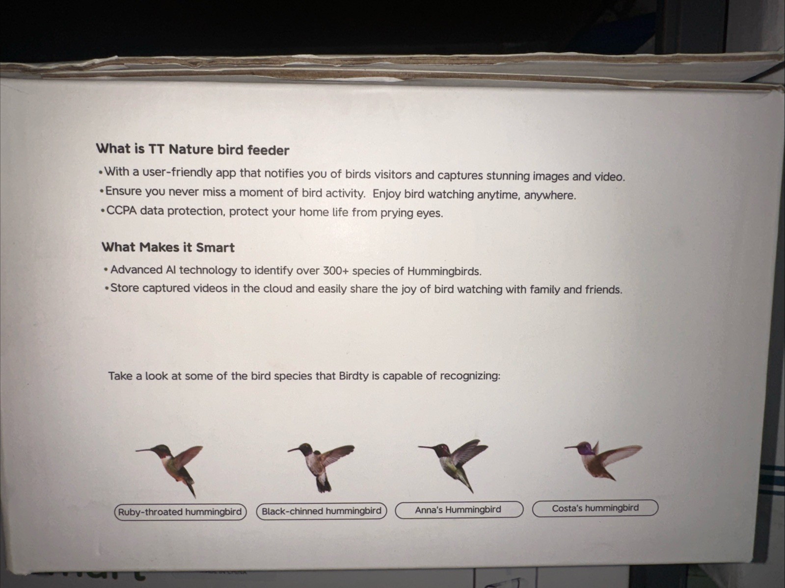 TT Nature Smart  Hummingbird Feeder